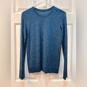 Lululemon Breeze By Long Sleeve Pacific Teal Long Sleeve Crew Top Size 4 Workout